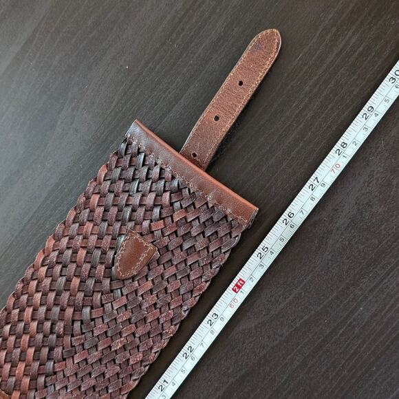 MICHAEL Michael Kors Brown Leather Braided Wide Waist Belt, Size XS/S - Picture 9 of 9